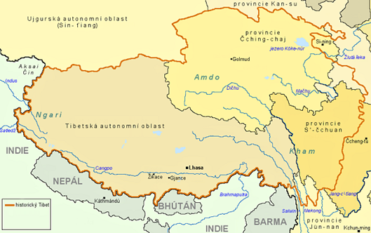 Mapa Tibetu